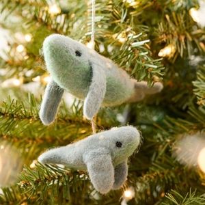Blue Whale Ornament with baby | Felt
